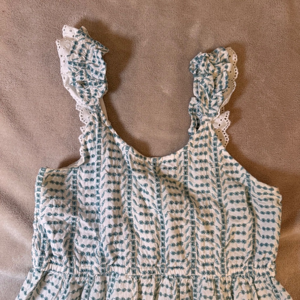 Jessica Simpson Cottagecore Prairie Embroidered Meadow Milkmaid Dress SZ L - Picture 7 of 16